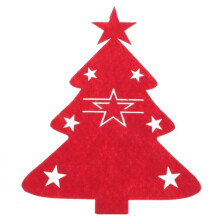 100ST Organizer Bordsdekor Kniv och Gaffelhållare Bestickväska ChristmasElk Xmas Tree Ficka A