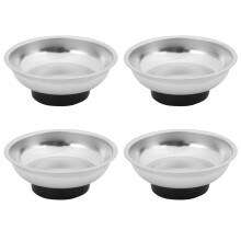 4X Round Edelstahl Magnetische Teile Schuessel Werkzeugschale Mutter Schraube Tray Magnetische Teile Platte Silber 3 Zoll