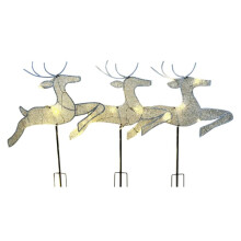 3PCS Christmas Outdoor Decoration Lights Lighted Decorations 2D Reindeer Family Outdoor Lawn Yard Decorations Light