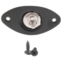 Oval Guitarra Dentada Jack Plate30 BK Oval Placa De Guitarra Y ZÓCalo De Guitarra Dentada Negro De Alta Calidad, 1 Paquete