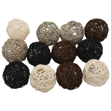 12 Piezas Bolas Grandes de RatáN Bolas Decorativas para Cuencos, Relleno de Florero, DecoracióN de Mesa de Café, DecoracióN de Fiesta de Bodas
