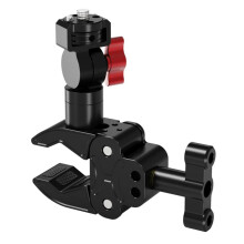 Adattatore per Montaggio su Telecamera Super Clamp con Testa A Sfera e Filettatura da 1/4" A 3/8'' per Moto, Bici, Tubo, Treppiede, Supporto per