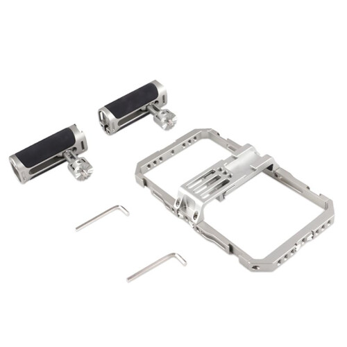Handheld Stabilisator Video Stabilisator met Dubbele Handgreep Draadloze Microfoonclip Slot