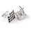 Square Cufflinks for Men, Silver Black Cufflinks for Corporate Shirts Ref: 6398 4