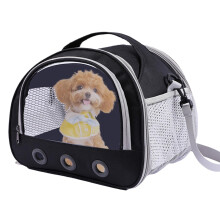Bunny Travel Bag, Small Pet Outdoor Sling Bag – Multifunctional Guinea Pig Carrier, Transparent Window Handbag for Guinea Pigs, Bunnies, Black