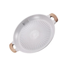 BBQ Grill Pan Nonstick Aluminum Round Plate for Even Heat Distribution and Oil Grilling