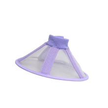 Pet Recovery Collar Adjustable Cone For Dogs And Cats, Breathable Soft, PostSurgery Wound Care, Purple, Size M