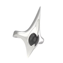 Dark Fashion Statement Punk Spikes Ring-white and black