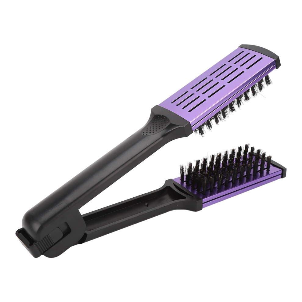 Clamp Flat Hair Brush Double Sided Artificial Bristle Straightening Tool