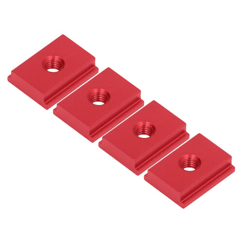 4 Stück Schlitzmutter T-Typ 30er Serie M8 Aluminium Rot