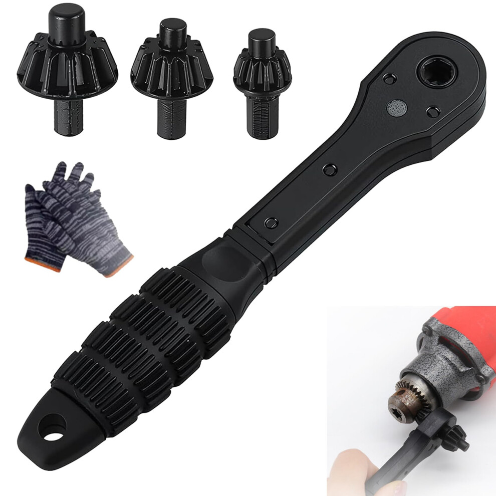 Drill Chuck Ratchet Wrench, Universal Doubleended Ratchet Key, Nonslip Handle (1 Set) 9347817980837