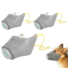 Dog Respirator Face With Air Filter, Reusable Protective Mask For Small Medium Large Dogs, 3 Piece Set M