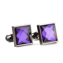 Cufflinks Shirts, Classic Cufflinks Wedding Men's with Purple Cubic Zirconia, Silver Cufflinks Wedding Gifts