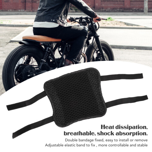 3D Double Layer Motorcycle Seat Cushion Black S Quick Dry Breathable 2