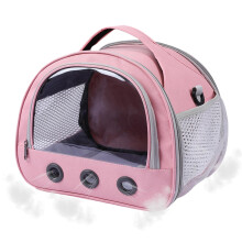 Bunny Travel Carrier Bag for Small Pets, Outdoor Sling Bag, Small Animal Carrier with Shoulder Strap, for Hedgehogs, Guinea Pigs, Hamsters, Rose