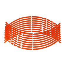 Car Rim Reflective Stickers for Night Safety, Motorcycle Wheel Decals, Durable Red PVC Tape