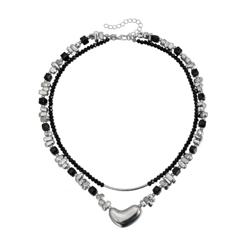 Collier de perles en forme de cœur romantique, léger et
