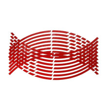 Motorcycle Wheel Rim Tape Reflective Pinstripe Decals for 17/18 Inch Rims Red Styling Set