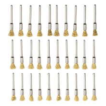 Tool Metal Cleaning Drill Accessories Set Rust Wire wheels Remover 30pcs Brass Rotary Pencil Polishing Brushes