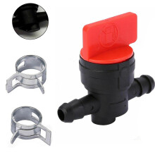 Universeller Benzinhahn 2 Klemmen Benzindiesel für 6-8 mm Ø Schlauch, Gartenwerkzeuge Reparatur Rasenmäher Motorrad Kunststoff Pethahn/Kraftstoff