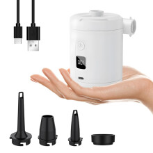 Multifunction Electric Air Pump, Compact Digital Air Compressor For Travel And Home Use, Fast Inflation Deflation, White