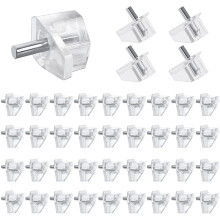 20 deler, 3 mm hyllestifter, gjennomsiktige støtteplugger, skap, hylleskruer, klips, hylleholder, plugger til kjøkkenmøbler.