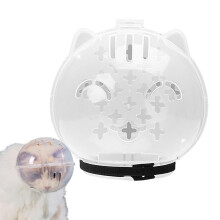 Breathable Cat Muzzle Transparent Adjustable Kitten Muzzle AntiBite Protective Head Cover For Chewing Small Animals