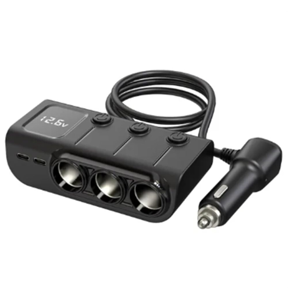 Car Charger Socket Splitter 120W Power With 3 Typec Pd And 3 Usb Ports Fast Charging 9382693859105