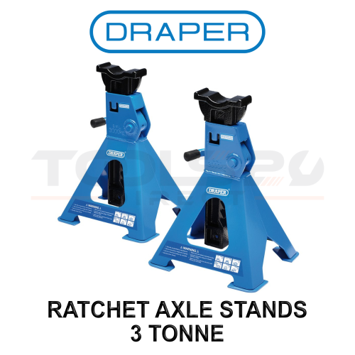 Draper Ratcheting Axle Stands, 3 Tonne (Pair)