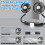 Double Headed Car Fan 3 Speeds, TwoLevel Light, USB for Saloon 3