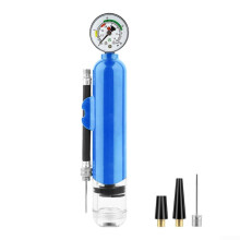 Compact Air Pump With Built In Pressure Gauge For Inflating Balls Toys And Balloons Blue