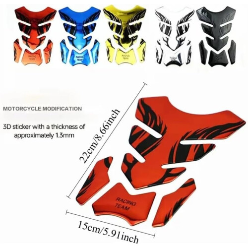 Motorcycle Tank Pad Protector Universal Rubber Sticker Scratch Protection Decorative Black 1