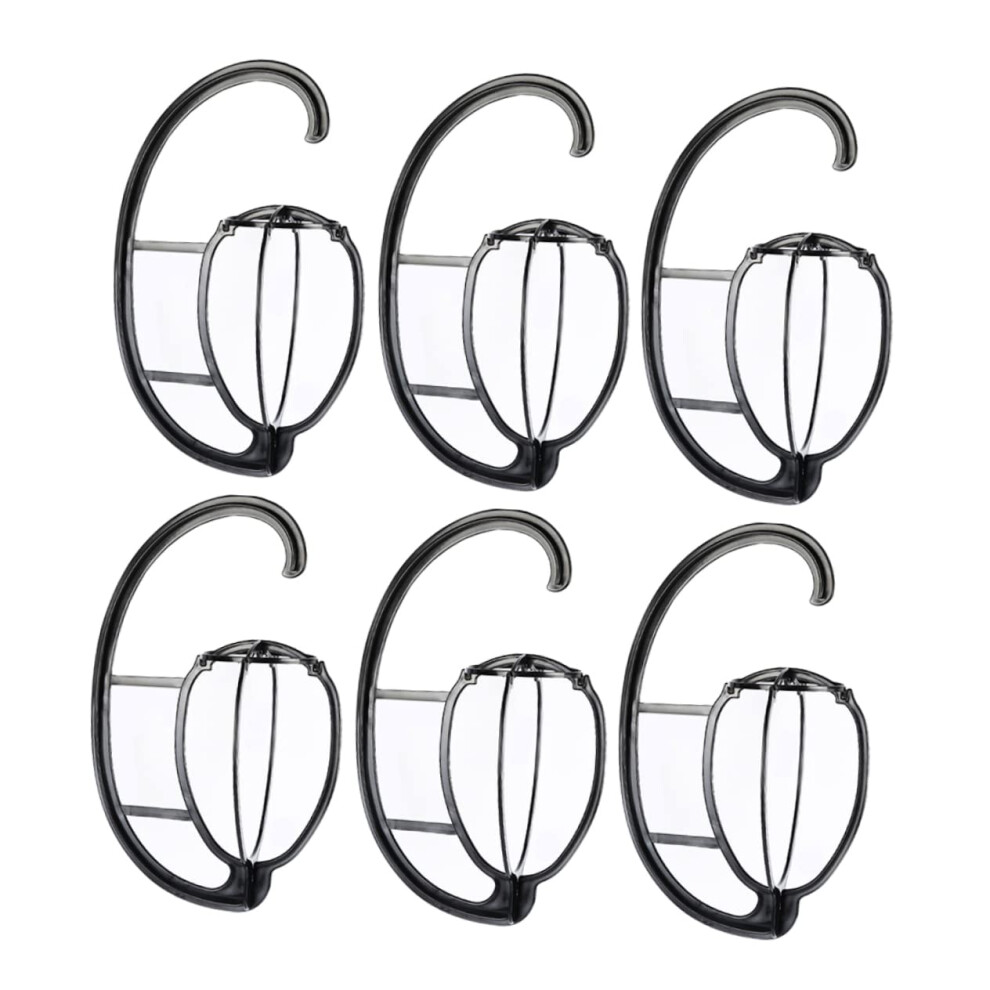6pcs Foldable Wig Stand Set for Drying and Display, Lightweight Wig Holder for Home Use, Black