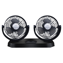 USB Auto Ventilator Adjustable USB Desk Fan 3Speed Air Circulation Device for Trucks and Household, Black