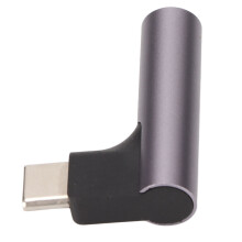 Typ-C zu 3,5-mm-Audio-Konverter DAC-Chip Unterstützt 32 Bit 384 kHz Grau