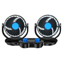 Portable Fan For Double Head Car Fan, Quiet Rotating Air Circulator Blower For Home Office Family Friends Blue