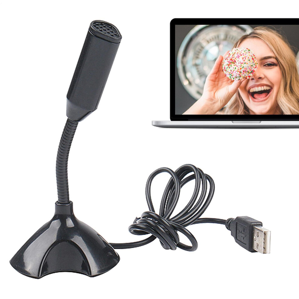 Usb Microphone Plug And Play Condenser With Noise Reduction Desktop Usb Mic For Pc Laptop Recording Streaming Ktv Black 9426802611168
