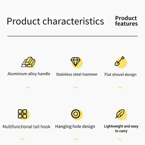 Multifunctional Hammer 1 Piece Silver Finish Ground Nail Hammer Camping Tent Canopy Nail Puller 2