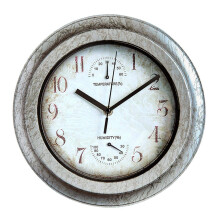 Garden Clocks Outdoor 12 Inch Retro Silent Quartz Wall Mounted Clock With Electroplating Painted Frame