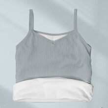 Damen graues Thermofleece-Spaghetti-Träger-Top, Einheitsgröße