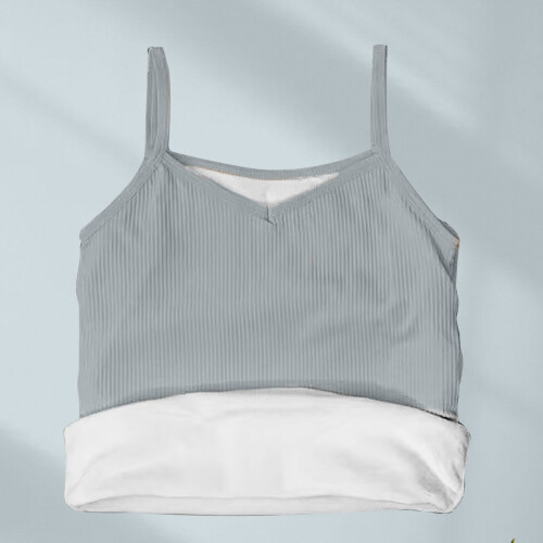 Damen graues Thermofleece-Spaghetti-Träger-Top, Einheitsgröße