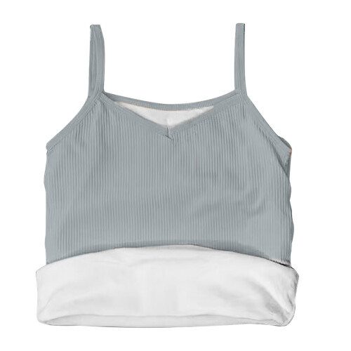 Damen graues Thermofleece-Spaghetti-Träger-Top, Einheitsgröße 1