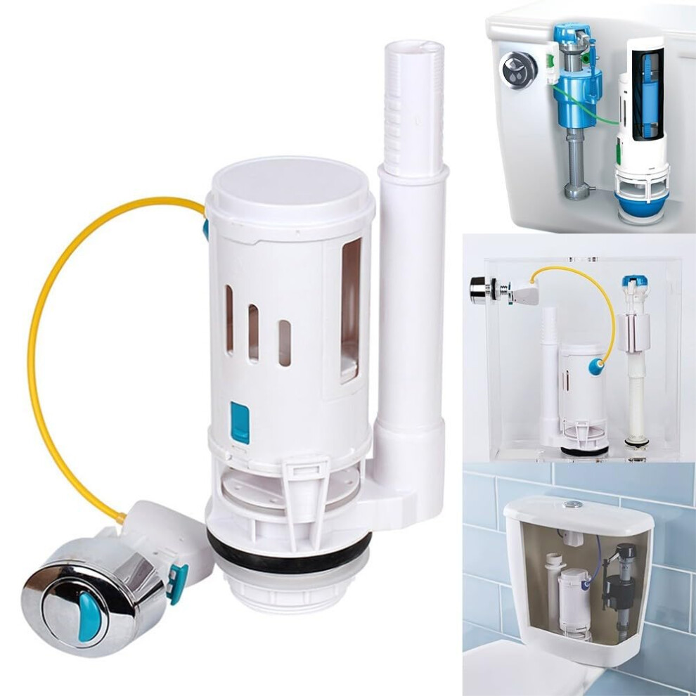Adjustable Dual Flush Valve, Push Button, Fits Both 1.5 And 2 Outlets Seamlessly 9382693672001