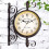 Outdoor Garden Clock Weatherproof Double Sided Rust Resistant Wrought Iron with Bracket 1