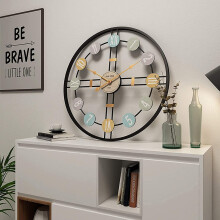 Garden Clock Weatherproof Outdoor, 50 Cm Ferris Wheel Round Clock Open Face Retro Garden Clocks