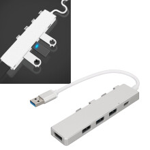High Speed USB 3.0 & USB C Multiport Hub, Silver, 4 Ports