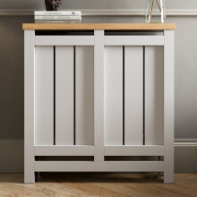 HEATSYNC® Radiator Cover White Vertical MDF Cabinet Small (W: 78cm / H: 81.5cm / D: 19cm)
