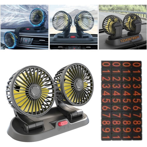 12V Dual Head Auto Air Fan Efficient Cooling Solution for Every Vehicle Interior 2
