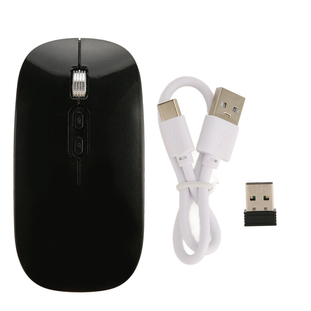Dual Mode Connection Rechargeable Optical Mouse Wireless Bluetooth Mouse Silent Click Design Plug And Play Fingerprint Proof Surface Wide 9138057408393