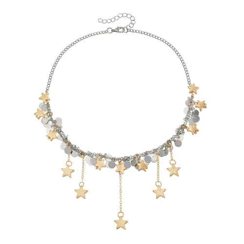 Stylish Five Point Star Twisted Collarbone Chain Necklace For
